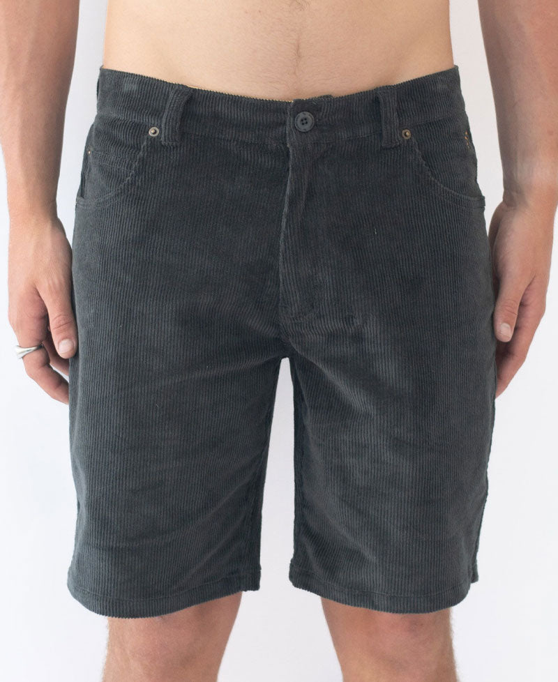 Golden Breed Fletch Cord Walkshort | Wash Black - Shorts
