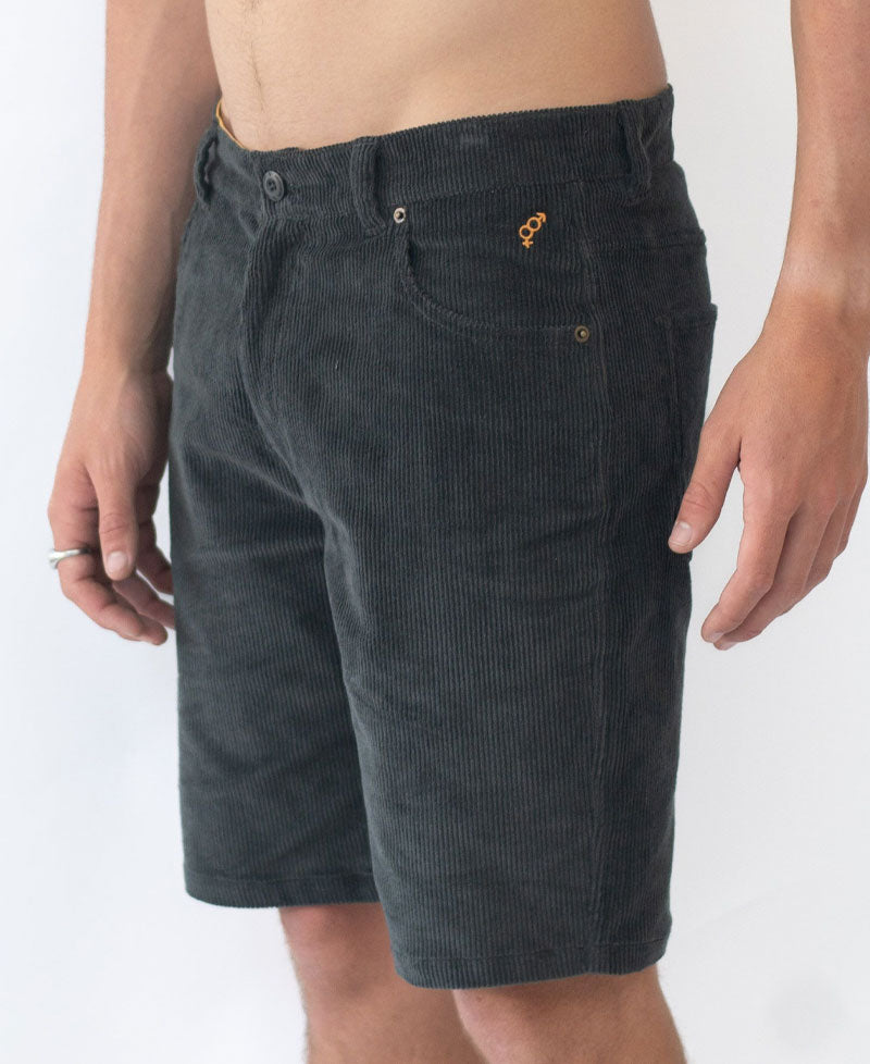 Golden Breed Fletch Cord Walkshort | Wash Black - Shorts
