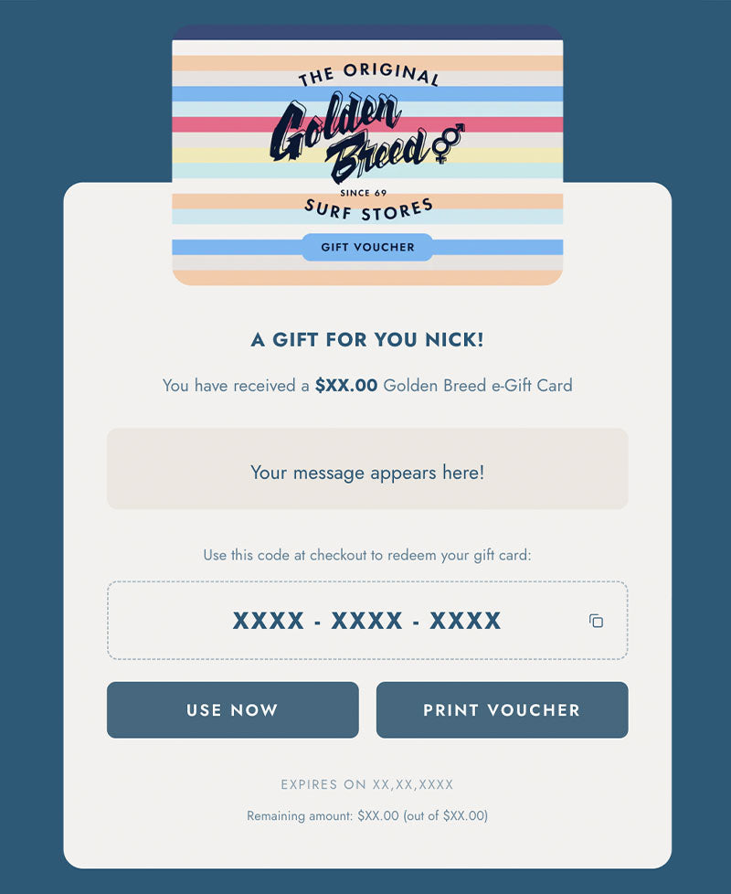 Golden Breed e-Gift Card - Gift Cards