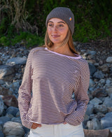 Golden Breed Mary LS | Espresso/Baby Pink - T-Shirts