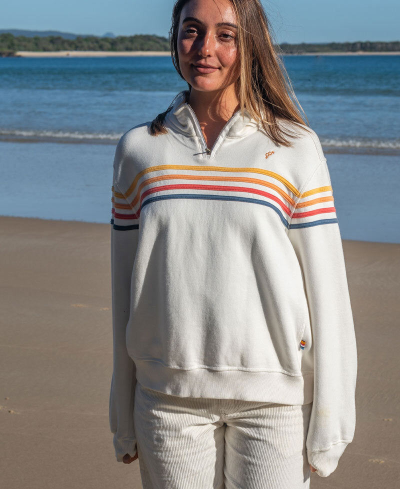 Golden Breed Long Island 1/4 Zip | Off White - Sweatshirts