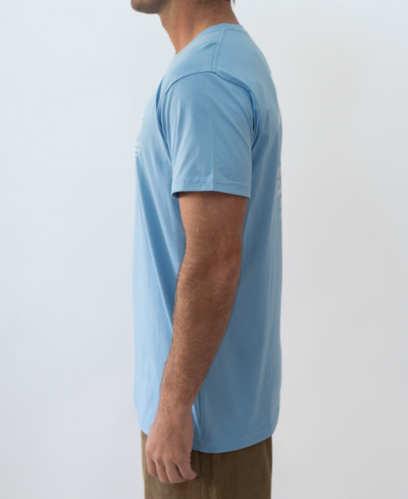 Golden Breed Byron Palm Loco Tee | Azure Blue - T-Shirts