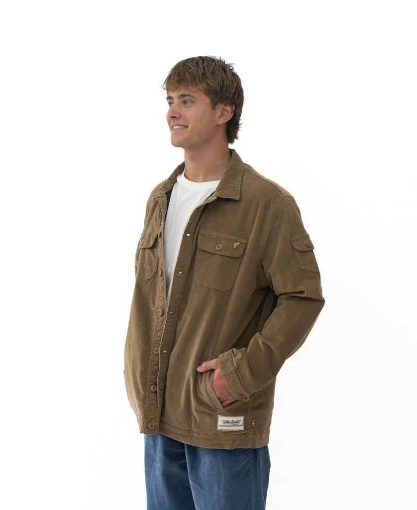 Golden Breed Cahoots Cord Jacket | Taupe - Coats & Jackets