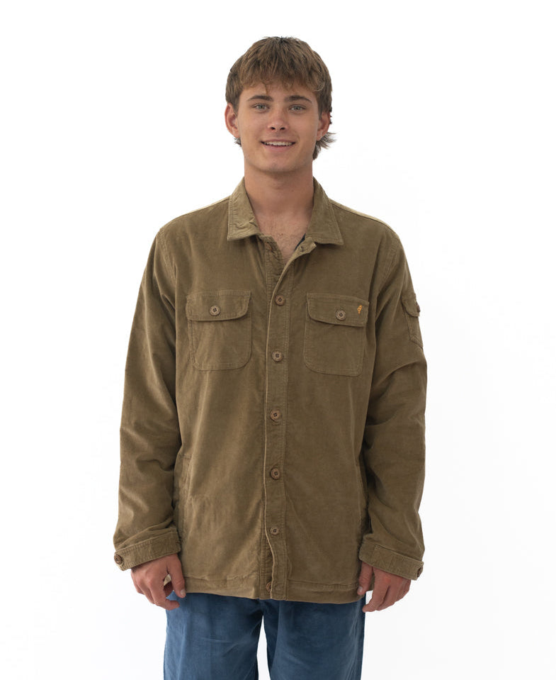 Golden Breed Cahoots Cord Jacket | Taupe - Coats & Jackets
