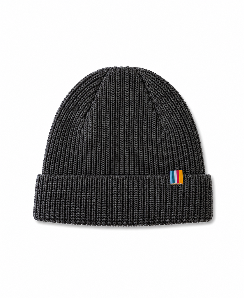 Golden Breed Rib Wool Beanie | Charcoal - Beanies