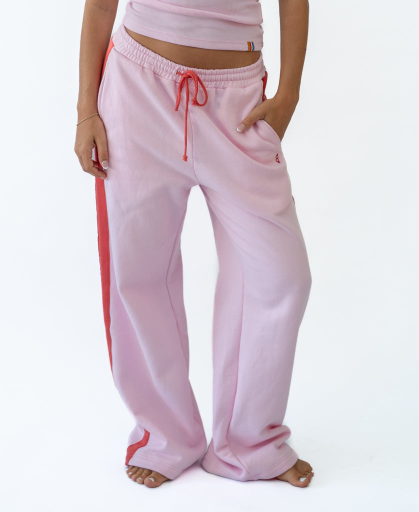 Golden Breed Connie Pant | Baby Pink/Wash Red - Trousers