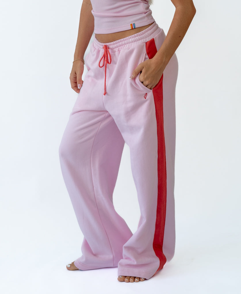 Golden Breed Connie Pant | Baby Pink/Wash Red - Trousers