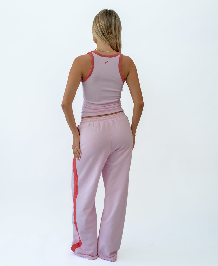 Golden Breed Connie Pant | Baby Pink/Wash Red - Trousers