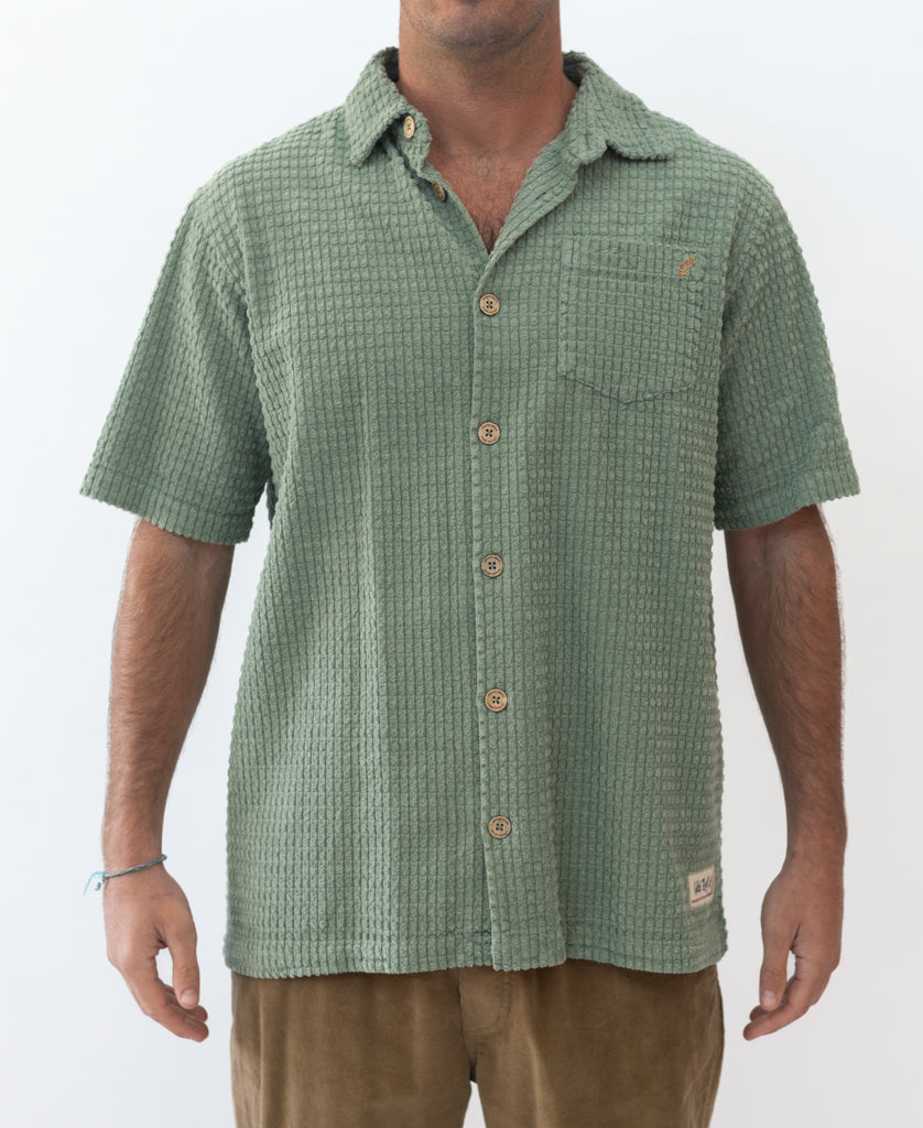 Golden Breed El Shirto Cord Shirt | Leaf Green - Shirts