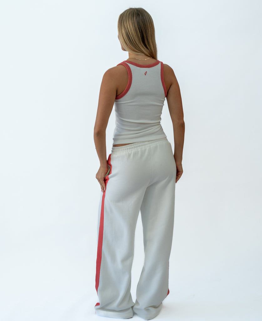 Golden Breed Flick Ringer Tank | Off White / Wash Red - Tank Tops