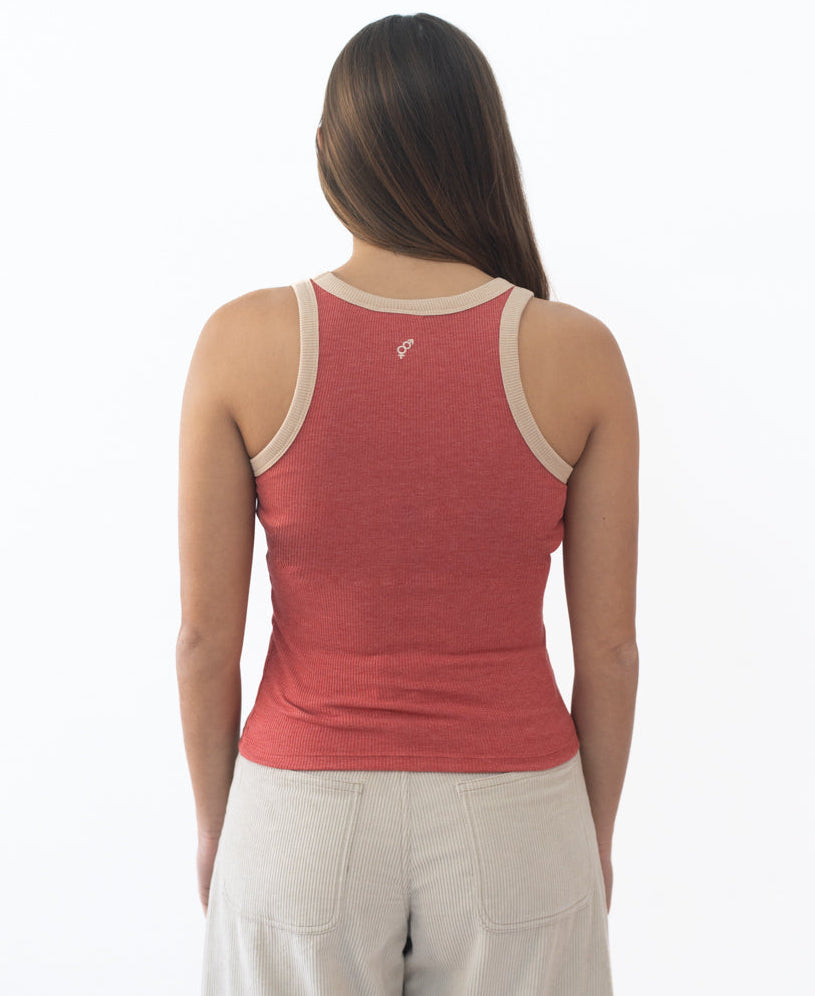 Golden Breed Flick Ringer Tank | Wash Red/Beige - Tank Tops