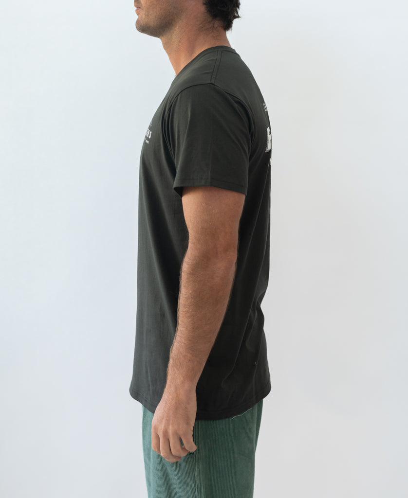 Golden Breed Flinders Old School Tee | Wash Black - T-Shirts