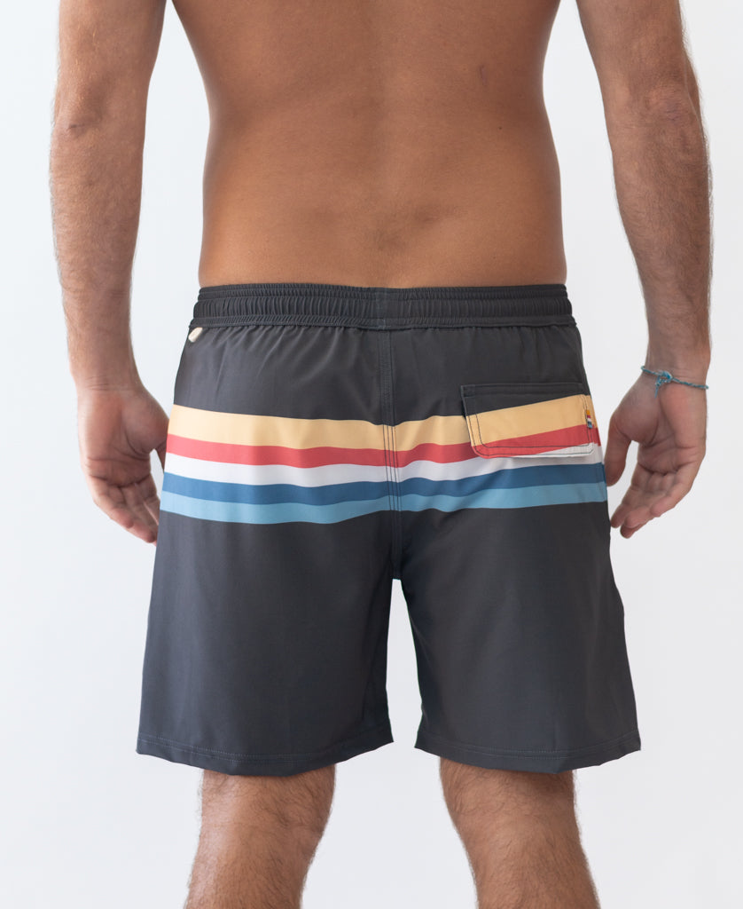 Golden Breed GoJo Elastic Waist Boardie | Wash Black - Boardshorts