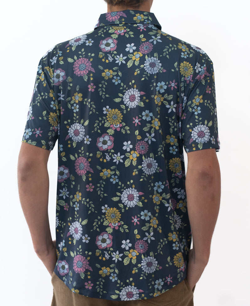 Golden Breed Gunna Happy Floral Shirt | Navy - Shirts