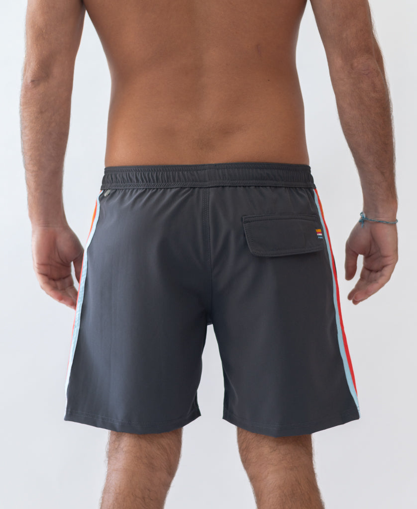 Golden Breed Long Island Elastic Boardie | Wash Black - Boardshorts