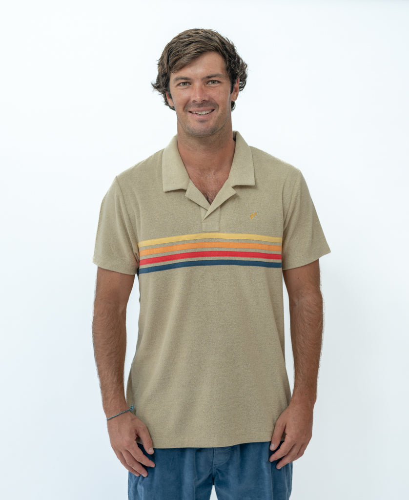 Golden Breed Long Island Terry Polo | Mocha - Polos
