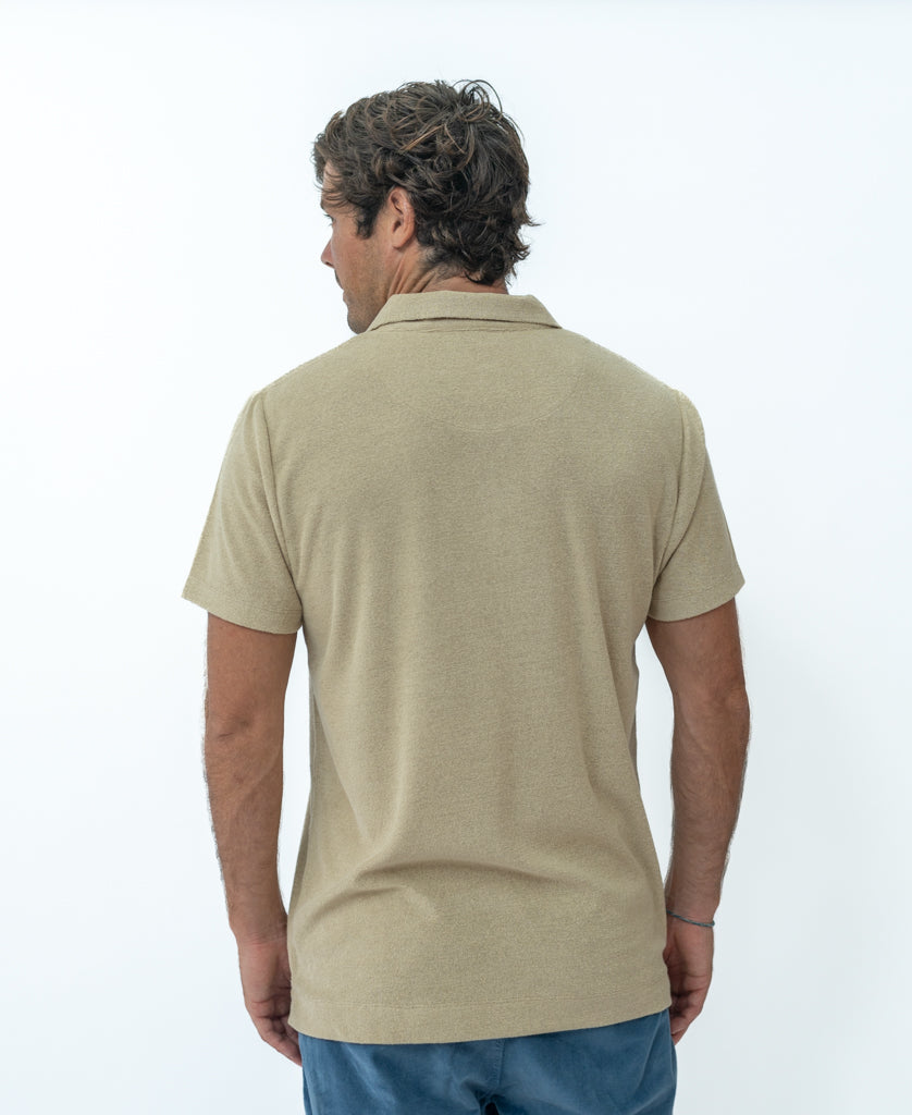 Golden Breed Long Island Terry Polo | Mocha - Polos