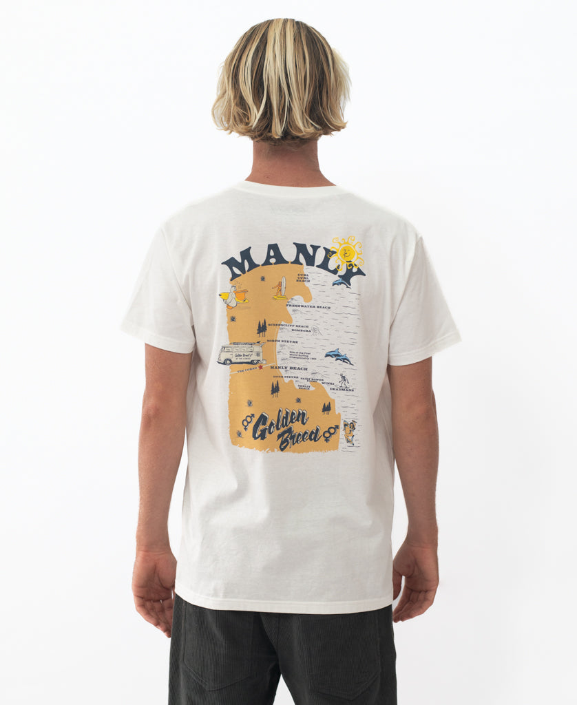 Golden Breed Manly Map Tee | Off White - T-Shirts
