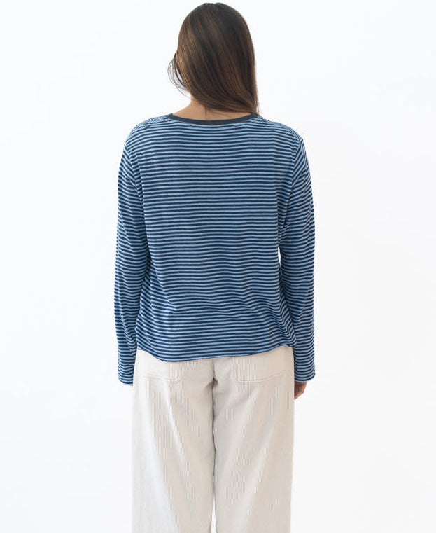 Golden Breed Mary LS | Finch/Navy - T-Shirts