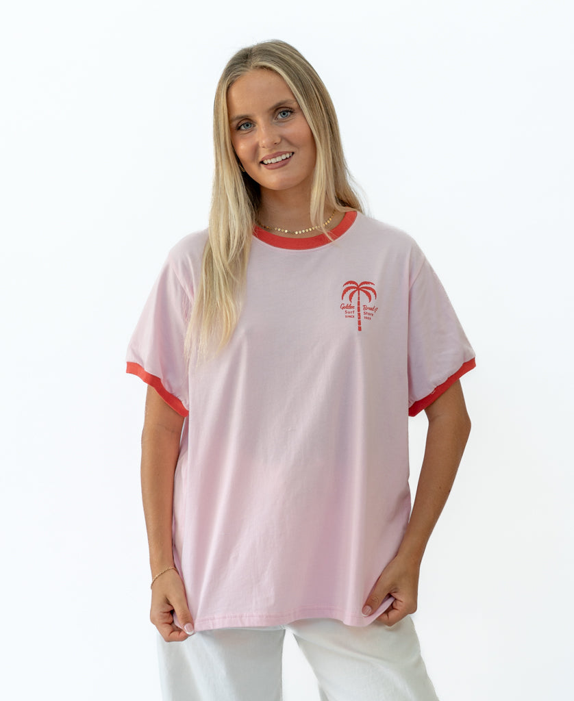 Golden Breed Palm Loco Retro | Baby Pink/Wash Red - T-Shirts