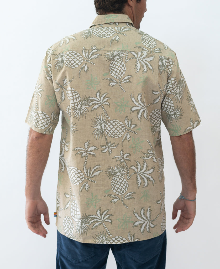 Golden Breed Pine-Palm Shirt | Pebble - Shirts