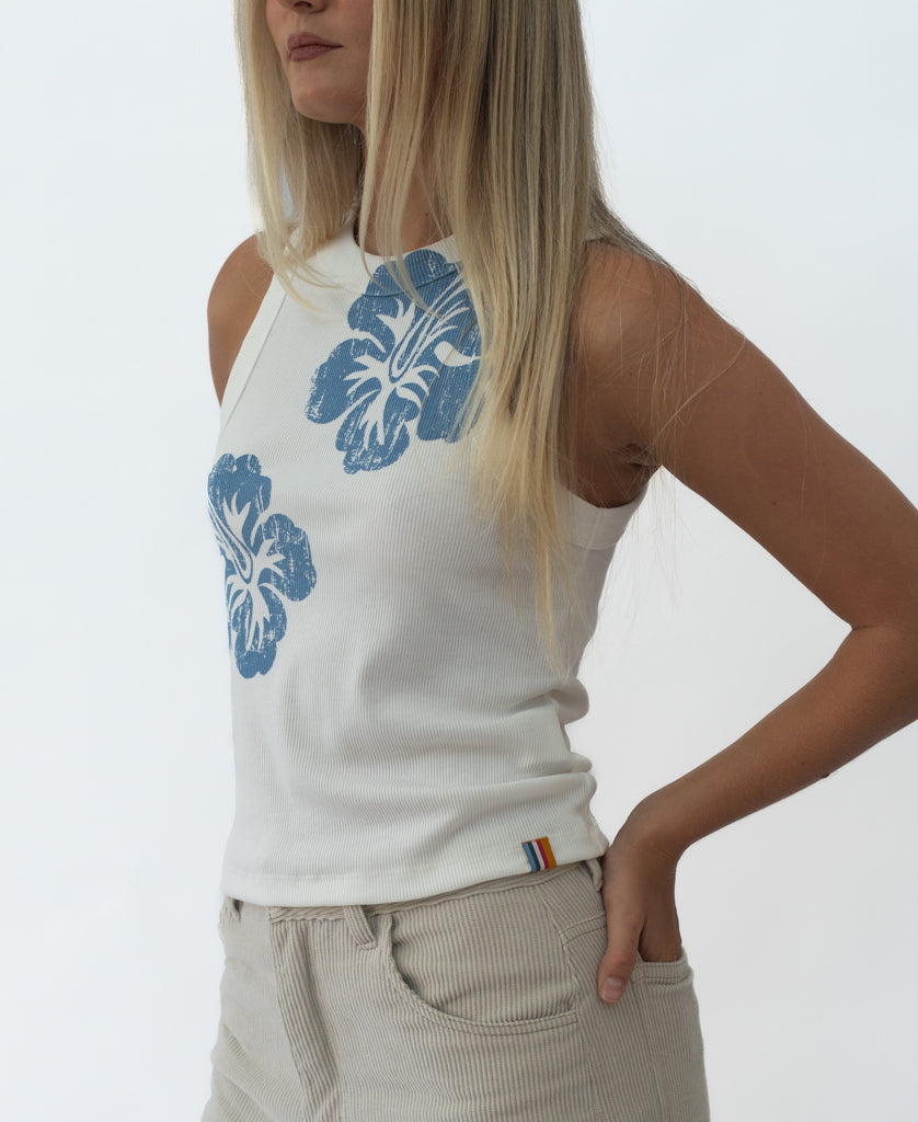 Golden Breed Rosa Hibiscus Tank - Tank Tops