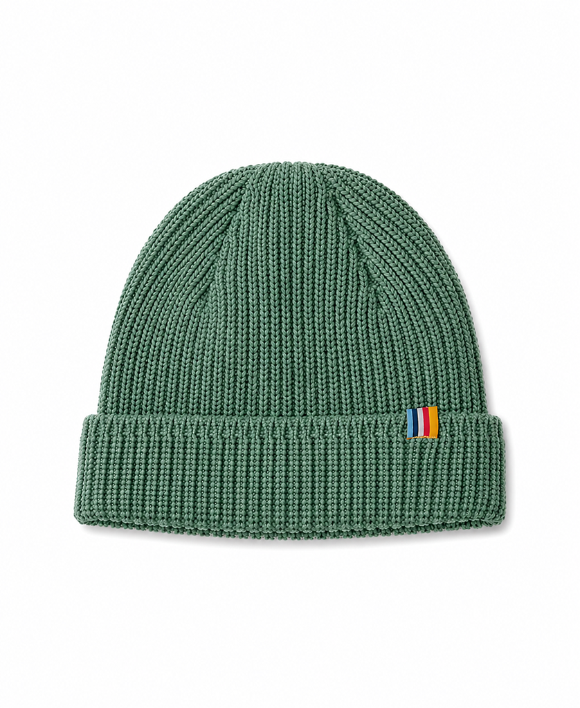 Golden Breed Rib Wool Beanie | Sage - Beanies