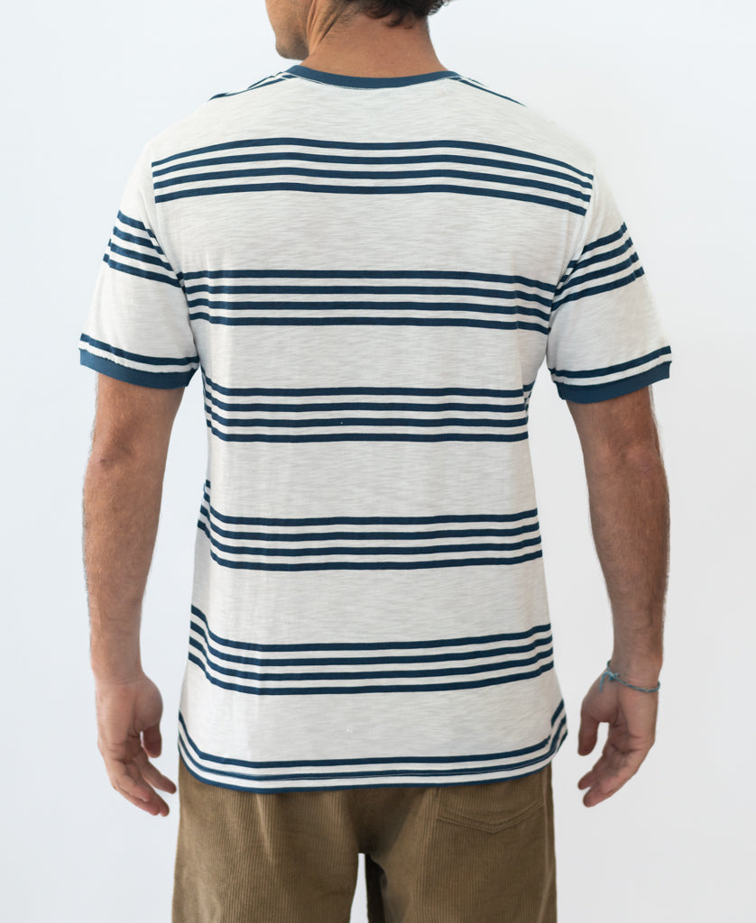 Golden Breed Seal Stripe Tee | Off White - T-Shirts