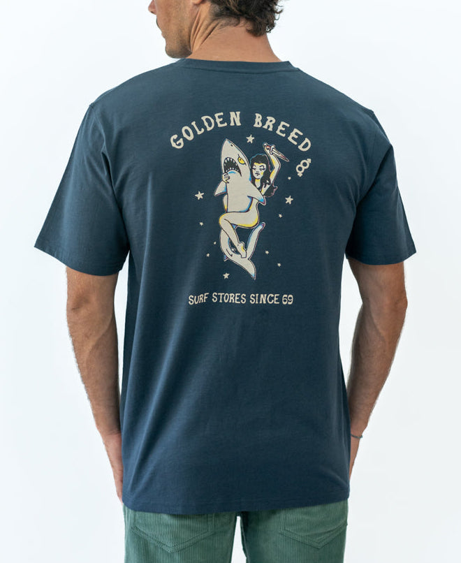 Golden Breed Shark Girl Gen2 Tee | Navy - T-Shirts