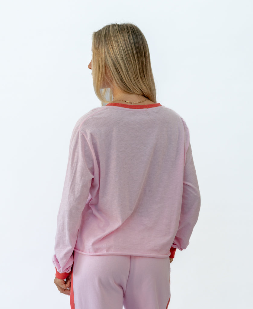 Golden Breed Stay Golden LS | Baby Pink/Wash Red - T-Shirts