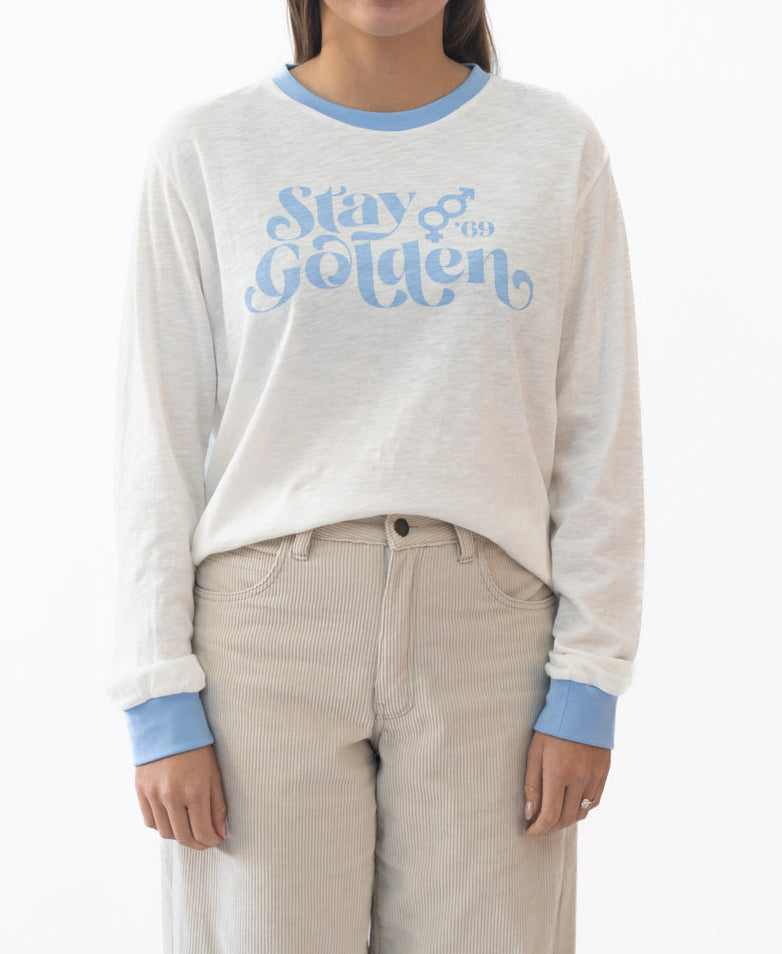 Golden Breed Stay Golden LS | Off White/Finch - T-Shirts