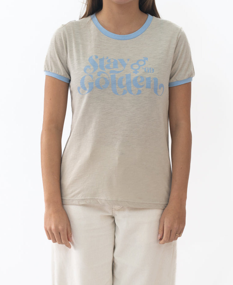 Golden Breed Stay Golden Ringer | Light Grey/Finch - T-Shirts