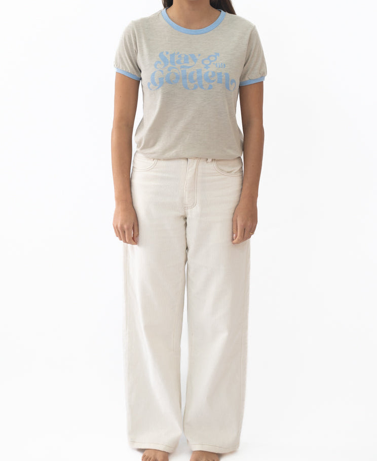 Golden Breed Stay Golden Ringer | Light Grey/Finch - T-Shirts