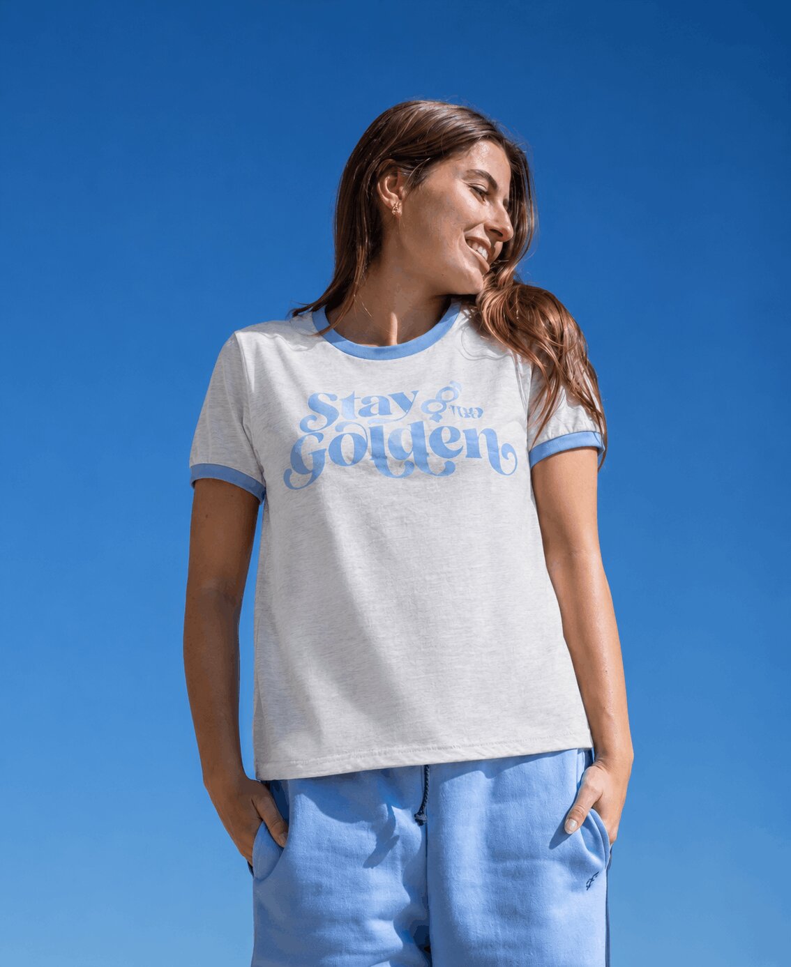 Golden Breed Stay Golden Ringer | Light Grey/Finch - T-Shirts