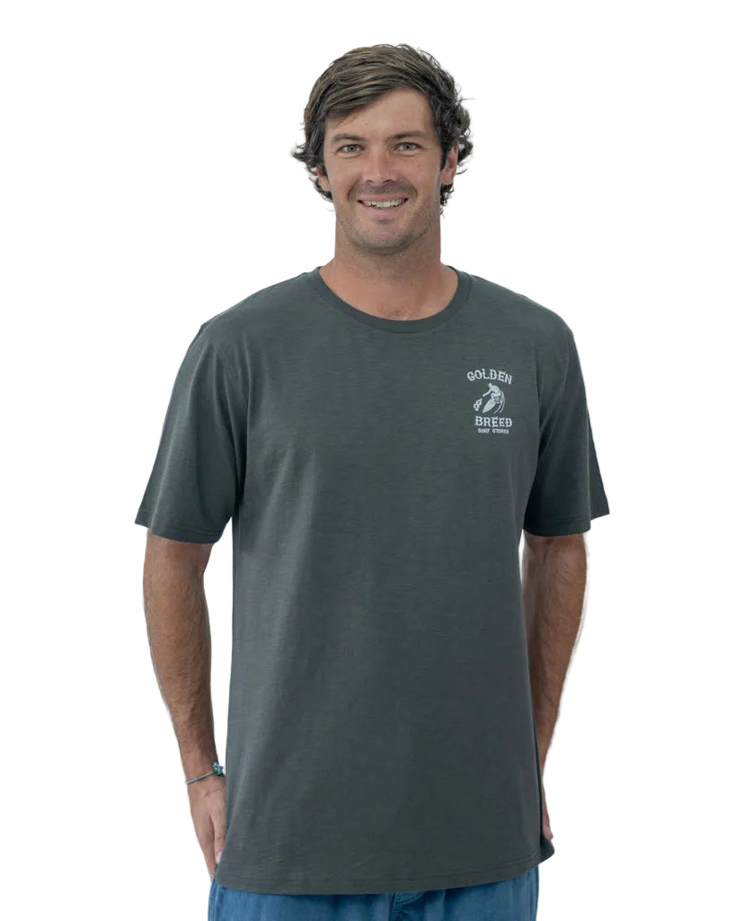 Golden Breed Surf Gang Tee | Wash Black - T-Shirts