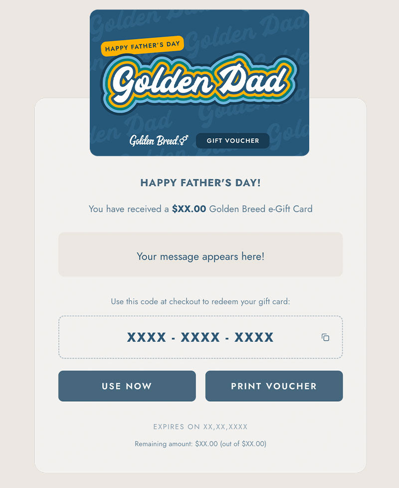 Golden Breed e-Gift Card | Father's Day - Gift Cards
