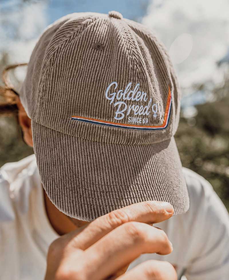 Golden Breed Hancock Cord Cap | Taupe - Baseball Caps