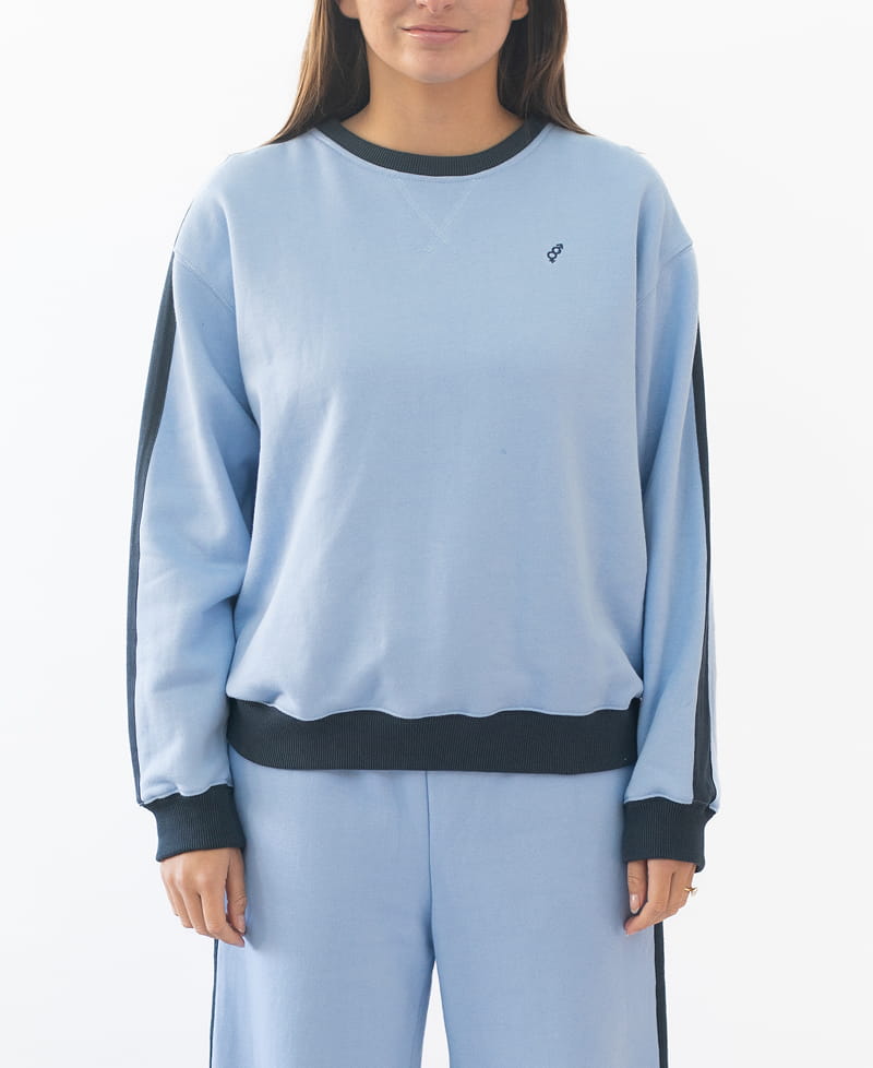 Golden Breed Koby Ringer Sweat | Finch/Navy - Sweatshirts