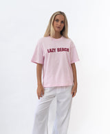 Lazy Beach LB Corp Tee | B.Pink/Dk Red - T-Shirts