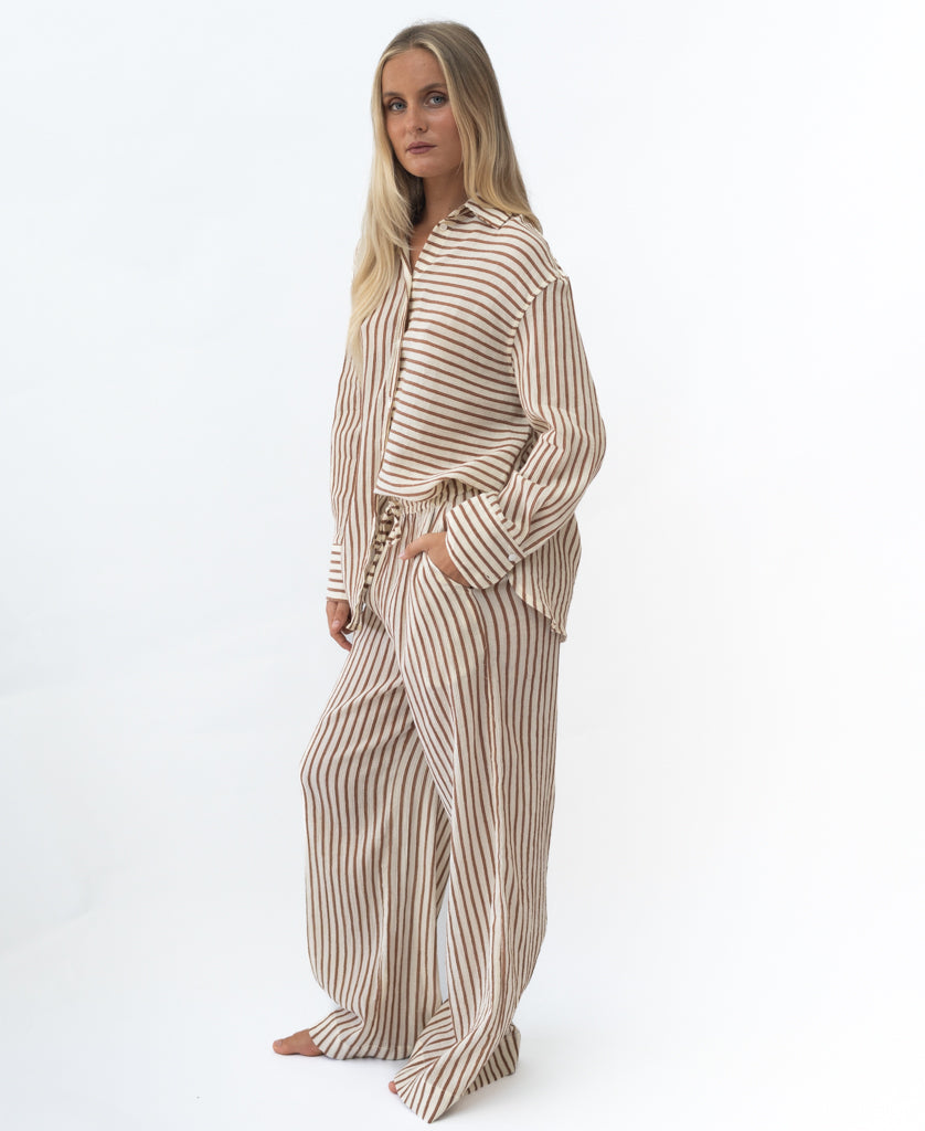 Lazy Beach Mumu Pant | Chestnut - Trousers