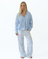 Lazy Beach Kiki Shirt | White/Blue Stripe - Shirts