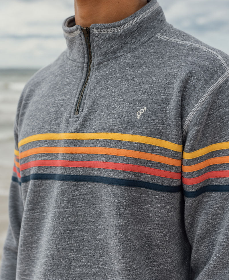 Golden Breed Long Island 1/4 Zip Rag Top | Navy Marle - Sweatshirts