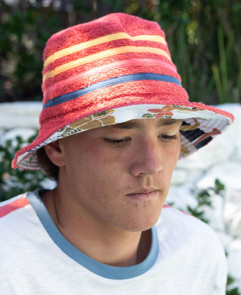 Golden Breed Long Island Terry Bucket Hat | Wash Red - Bucket Hats