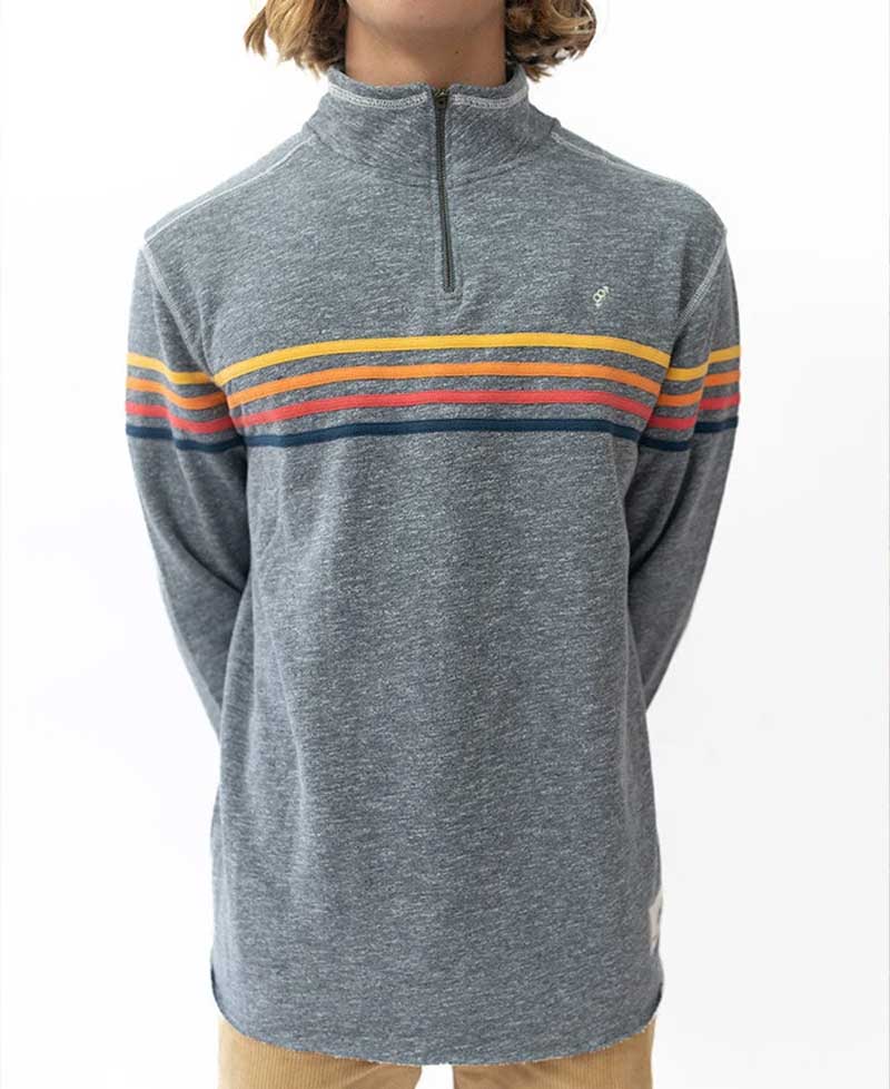 Golden Breed Long Island 1/4 Zip Rag Top | Navy Marle - Sweatshirts