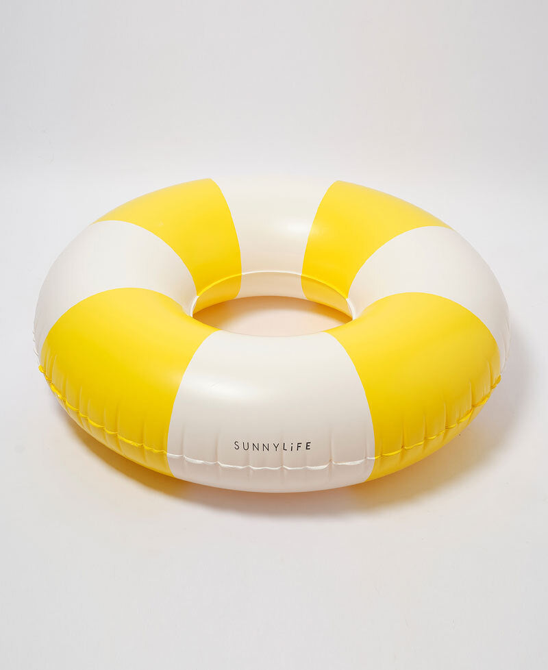 Sunny Life Tube Pool Ring | Sunshine Yellow Stripe - Pool Floats