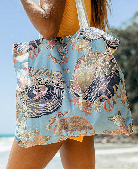 Canvas Beach Bag Maui | Mint - Golden Breed