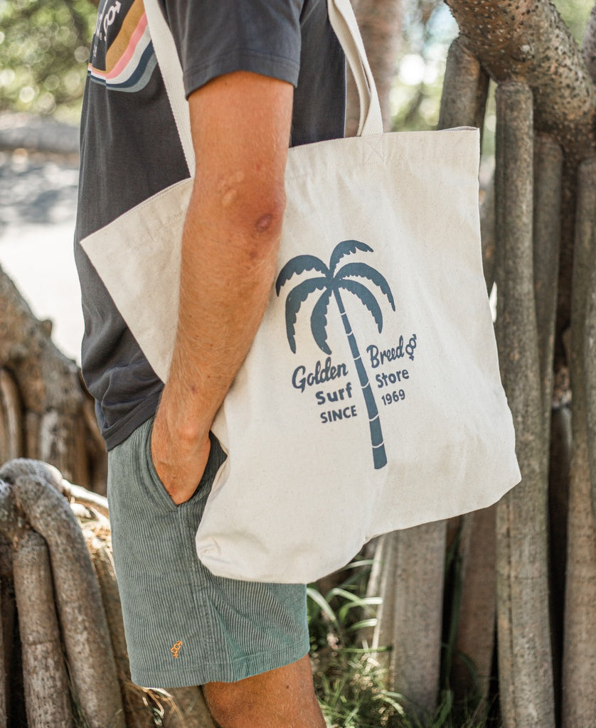 Canvas Beach Bag Palm Loco | Natural - Golden Breed