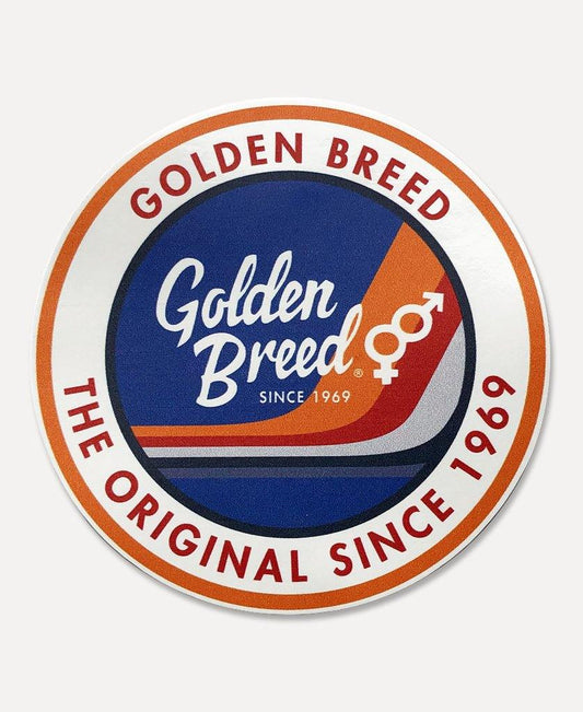 Retro Round Sticker LG - Golden Breed