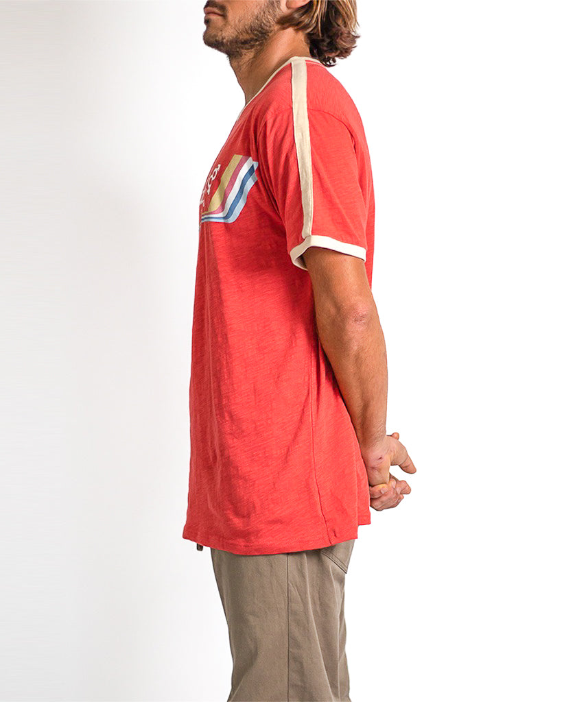 Retro Ringer Tee | Wash Red | Golden Breed