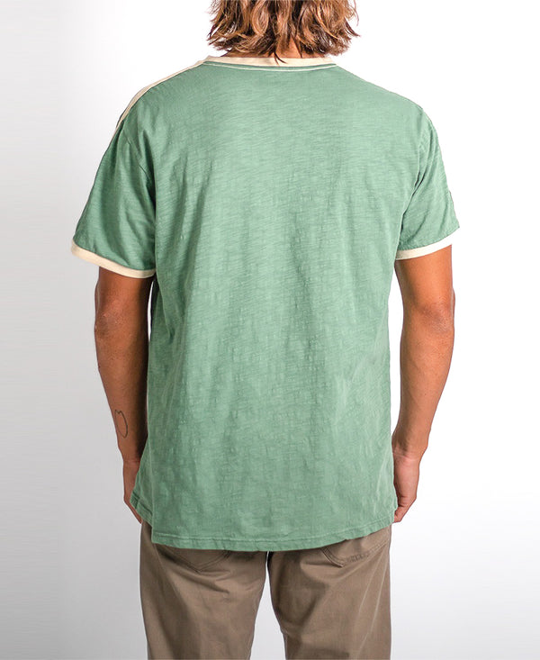 Retro Ringer Tee | Leaf Green | Golden Breed